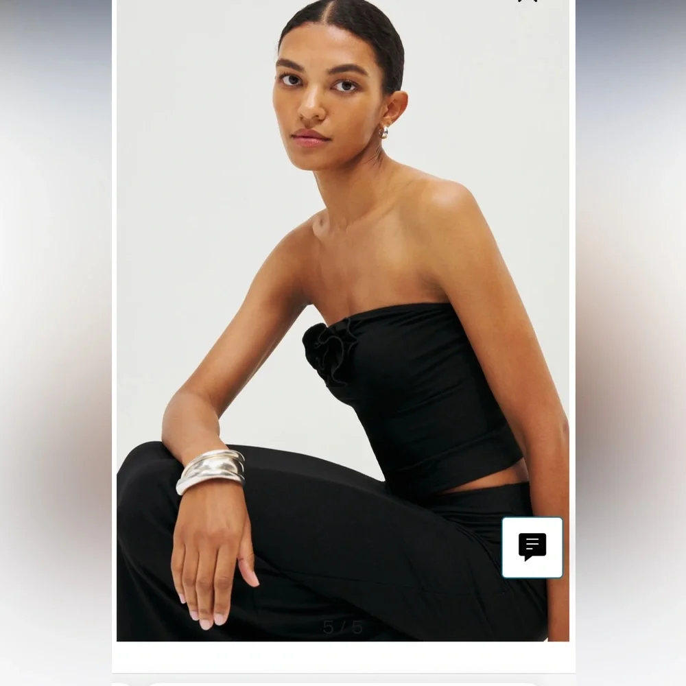 Reformation BLACK ADDALYN TWO PIECE SET Size XS - Picture 5 of 12